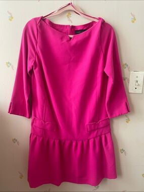 Victoria Beckham for Target Hot Pink Shift Dress - Three-Quarter Sleeves